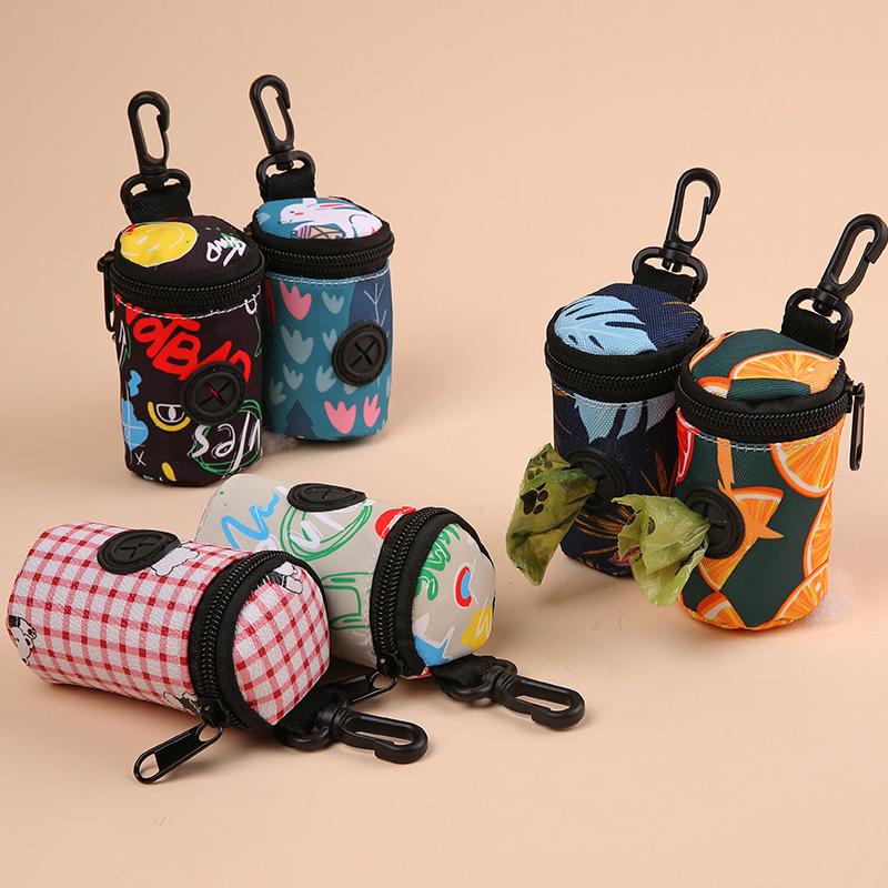 Hangable Dog Poop Bag Dispenser Zipper Dogs Walking Accessory Waste Bag Holder Portable Garbage Bags Organizer Pet Supplies