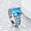 Кольцо SODROV с аквамарином и цирконом
