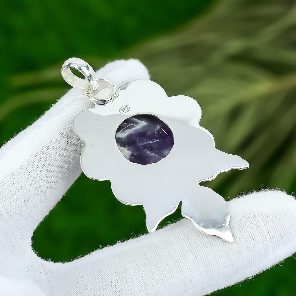 Sisters Day Sale Natural Chevron Amethyst Daughter Pendant Jewelry 925 Silver