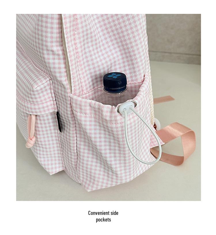 Высококачественный мягкий клетчатый рюкзак для девочек, предназначенный для поездок за границу — вместительный, подходит для учащихся средних, старших классов и студентов колледжей.