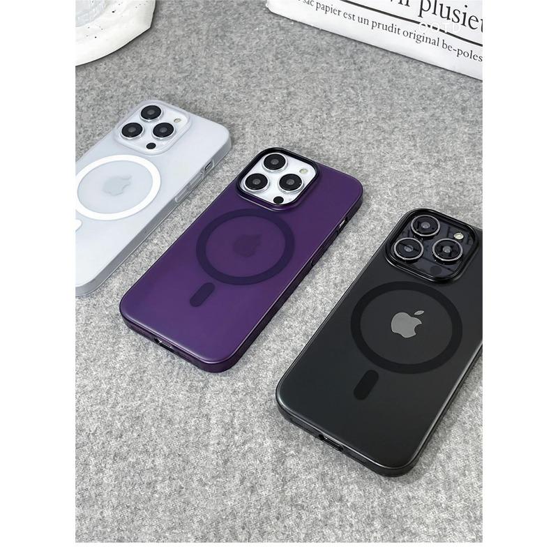 Роскошный ультратонкий матовый магнитный беспроводной зарядный прозрачный чехол для iPhone 16 15 14 Plus 13 16 Pro Max Magsafe ударопрочный жесткий защитный чехол для ПК