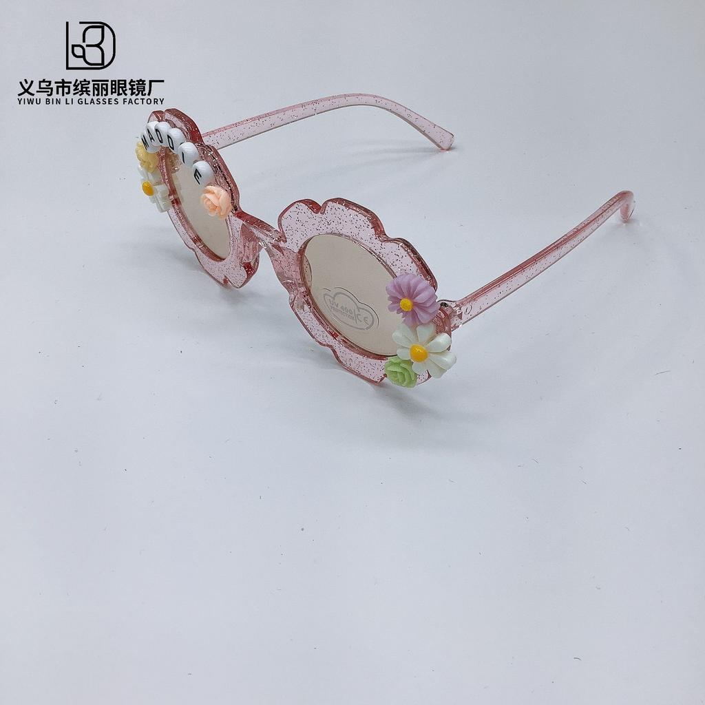 Уличная съемка Tide с детскими очками Sunflower, металлические персонализированные детские солнцезащитные очки своими руками, детские солнцезащитные очки с маленькой маргариткой