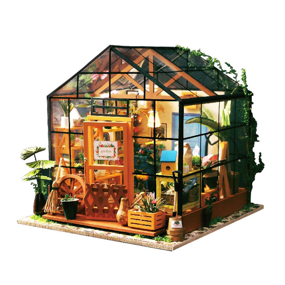 DIY Dollhouse Wooden Room Assemble Kit Home Decoration Miniature House Model Selfinstalled