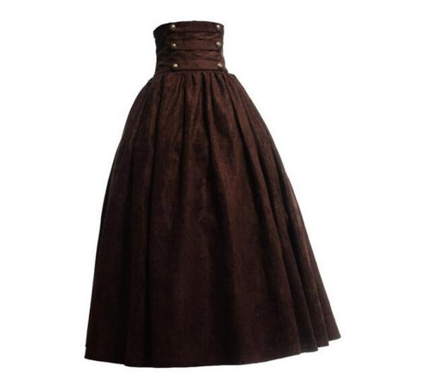 Women's Victorian Dress Vintage High Waist A-line Skirt Cosplay Dress Gothic Skirt Lolita Steampunk High Waist Walking Skirt