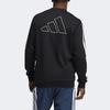 Adidas Contrast Stripe Logo Crew Neck Sweatshirt Men Sweatshirt Black GN5122
