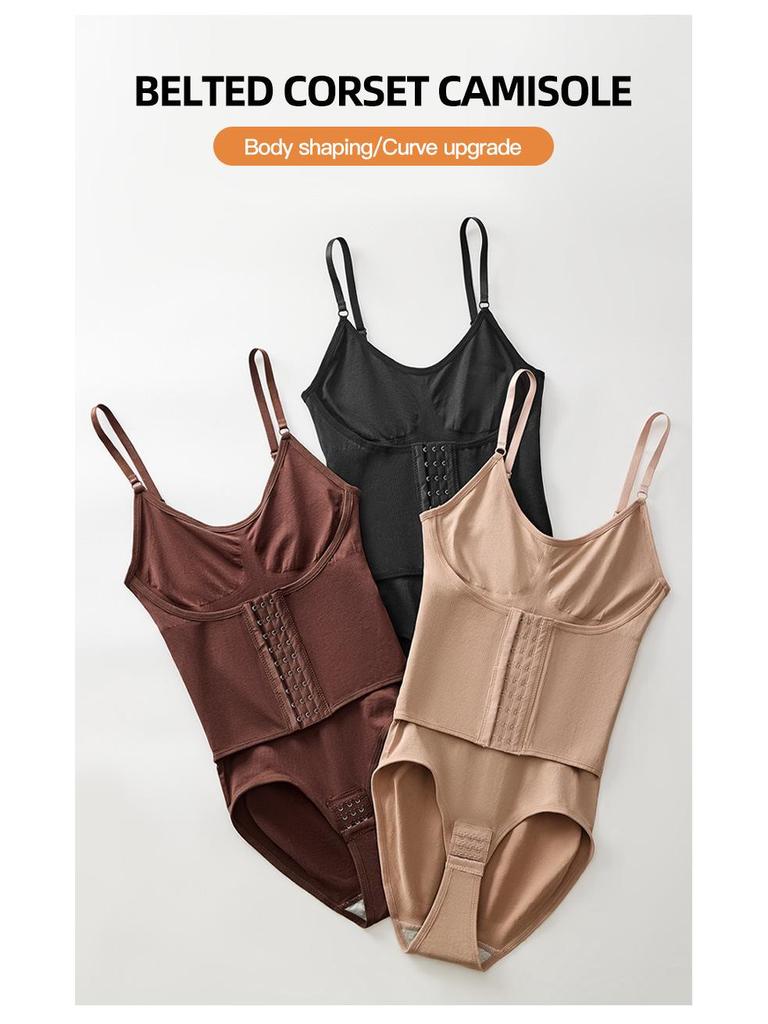 Боди с бретелями для коррекции фигуры с подкладками для груди - Поддержка груди, Контроль живота, Подтяжка бедер, Двубортное, Треугольная ластовица с открытым промежностью.