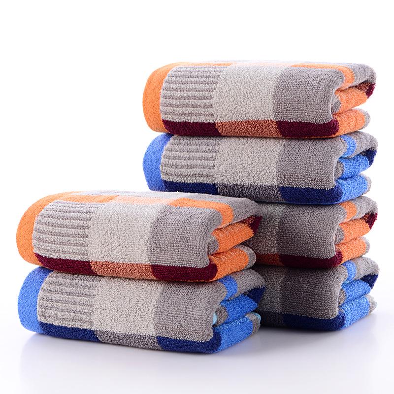 Men's Thickened Dark Cotton Yarn-Dyed Towel - Soft, Absorbent, Large Square