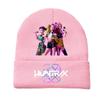 Kids Boys Girls Demon Hunters Derpy Rumi Zoey Mira Printed Knitted Hat Thread Velvet Cap Autumn Winter Warm Knitted Hat