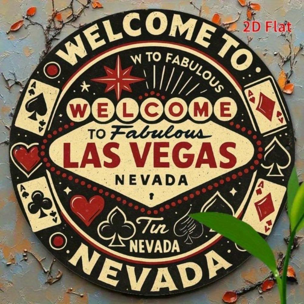Las Vegas Neon Sign Vintage Metal Wall Art Home Decor Retro Cafe Bar Party