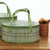 Traditional Bamboo Storage Basket With Handcrafted Design For Kitchen Organization