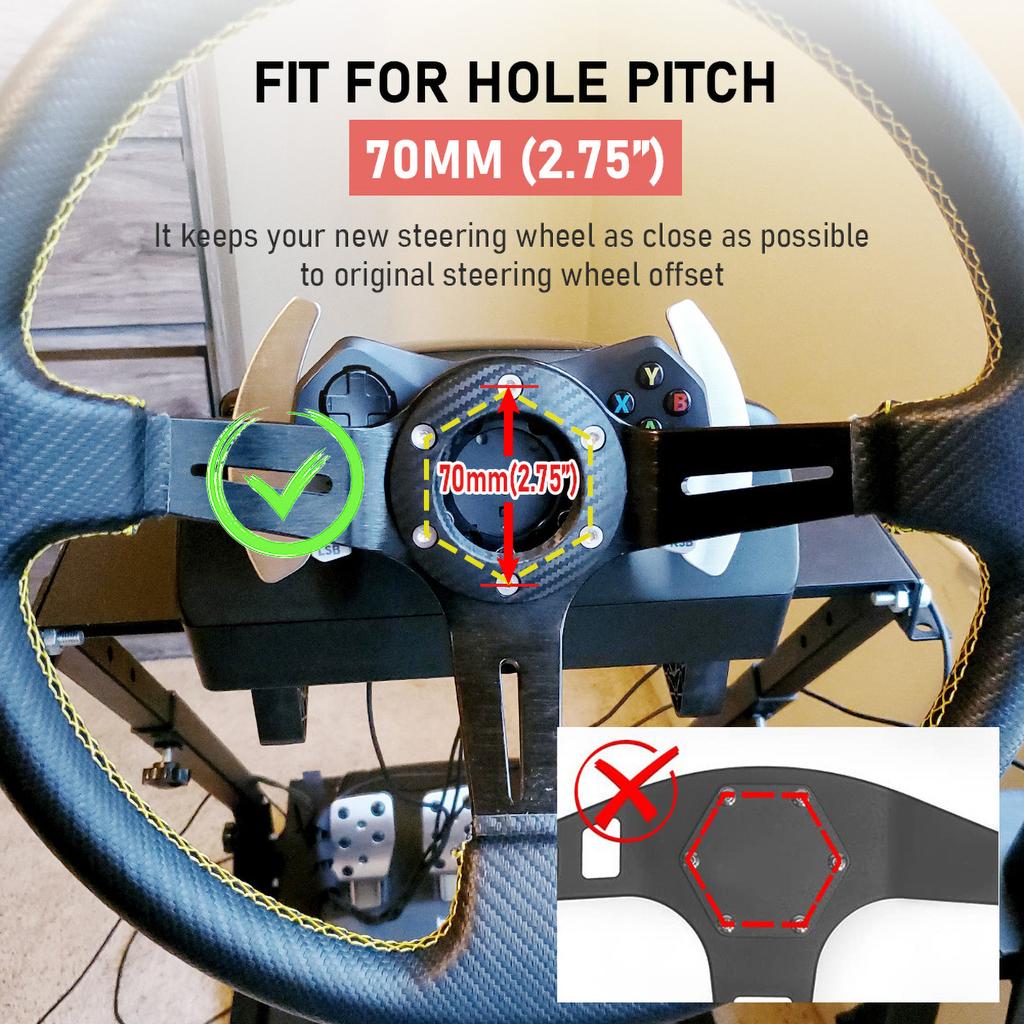 For Logitech G29 G920 G923 Auto Sport Drifting Steering Wheels 350mm 14inch With Adapter Plate 70mm PCD For Racing Game CNSPEED
