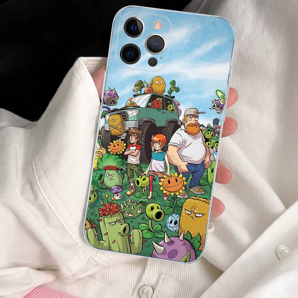P-Plants Vs Z-Zombies Для IPhone 17 16 15 11 12 13 14 Pro Max Мягкий ТПУ Силиконовый Задний Чехол Прозрачный Чехол