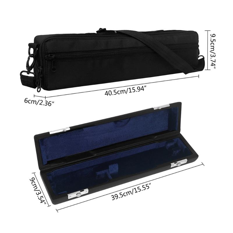 Flute Case with Velvet Inside & Shoulder Strap Oxford Cloth Carrying Case Lightweight 16 Holes Flute Storage Bag