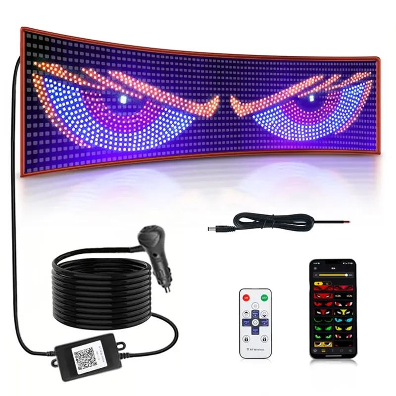 Глаза Дьявола Грузовик Автомобиль RGB Светодиодная Пиксельная Панель Свет Управление через Приложение Мягкий Складной Окружающий Свет DIY Программируемый Гибкий Дисплей Свет