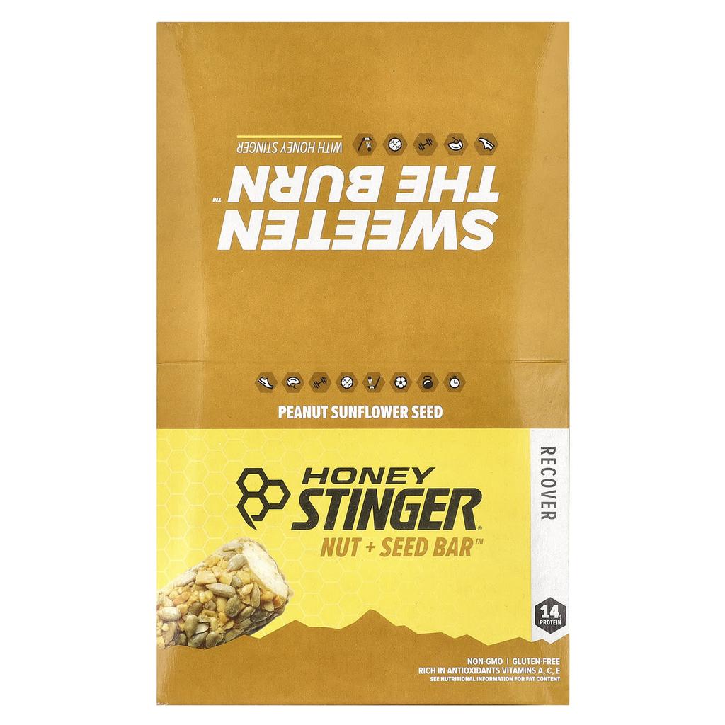 Honey Stinger, Nut + Seed Bar™, Peanut Sunflower Seed, 12 Bars, 1.98 Oz (56 G) Each