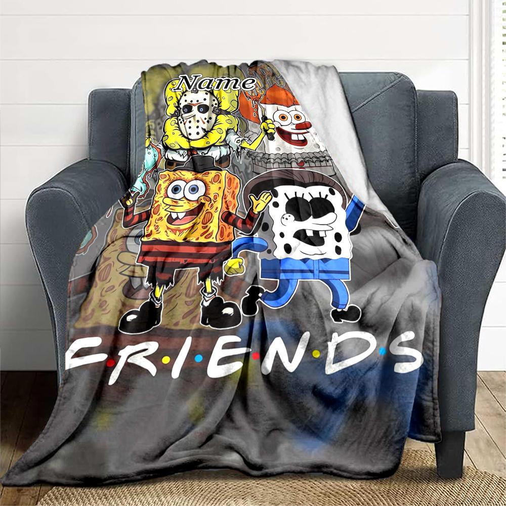 Custom 1pc Bubbles Friends Adventure Blanket, Soft And Comfortable Blanket, Casual Warm, Camping Travel Blanket, Birthday Gift Q913169