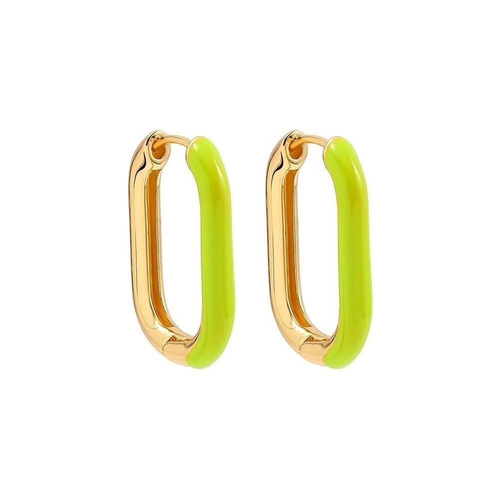 1 пара ретро геометрических серег-колец, разноцветные, разноцветные эмалевые серьги, женские украшения