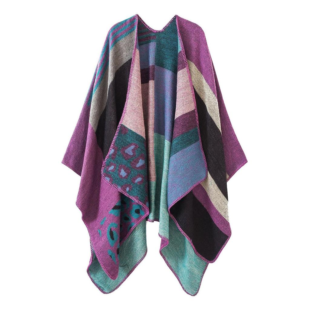 Women Winter Warm Oversized Printing Blanket Cape Wraps Shawl Cardigans