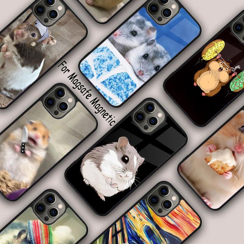 Funny Cute Hamster Magnetic Phone Case For APPLE iPhone 17 Air 16 14 13 12 Pro Max 15 Plus Wireless Charge With MagSafe Cover