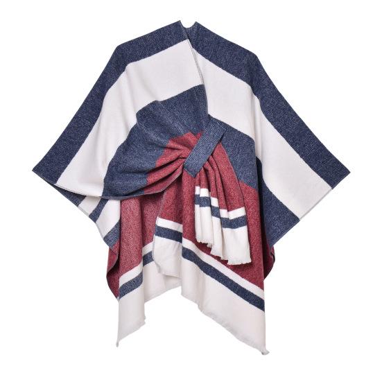 Шаль шарф с цветным полосатым принтом имитация кашемира накидка вечерняя одежда свадьба теплый зимний шарф