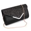 Women Envelope Evening Bag Shiny Silver Long Purse Glitter Ladies Chain Shoulder Bags Female Wedding Party Clutches Mini Handbag