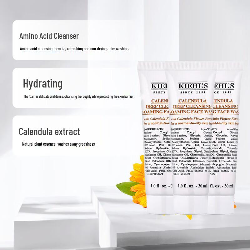 Kiehl's Calendula Deep Cleansing Foaming Cleanser Набор 3 x 30 мл