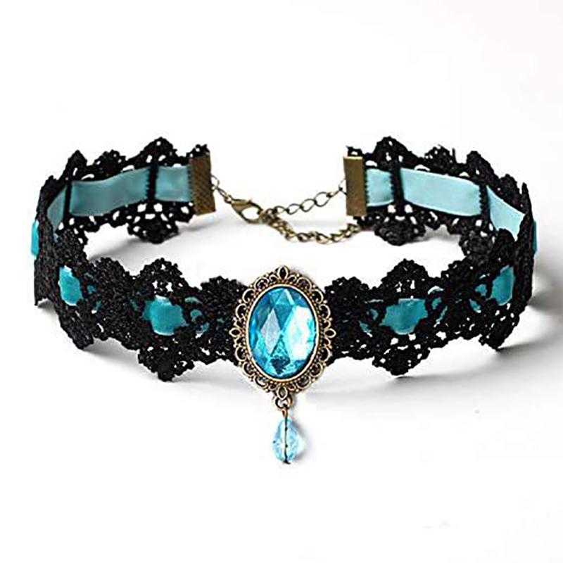 Готическое Викторианское Черное Кружевное Ожерелье Для Женщин Девушка Бохо Кисточкой Сексуальное Кружевное Колье Стимпанк Темный Стиль Лоли Хэллоуин Ювелирные Изделия