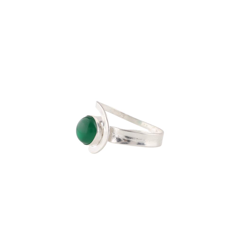 Natural Green Onyx Cab Gemstone 925 Sterling Silver Jewelry Handmade Women Ring RR-68-31