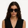 GUCCI Women's Classic Webbing Round Sunglasses Black (Unisex) Sunglasses GG0416SK 002