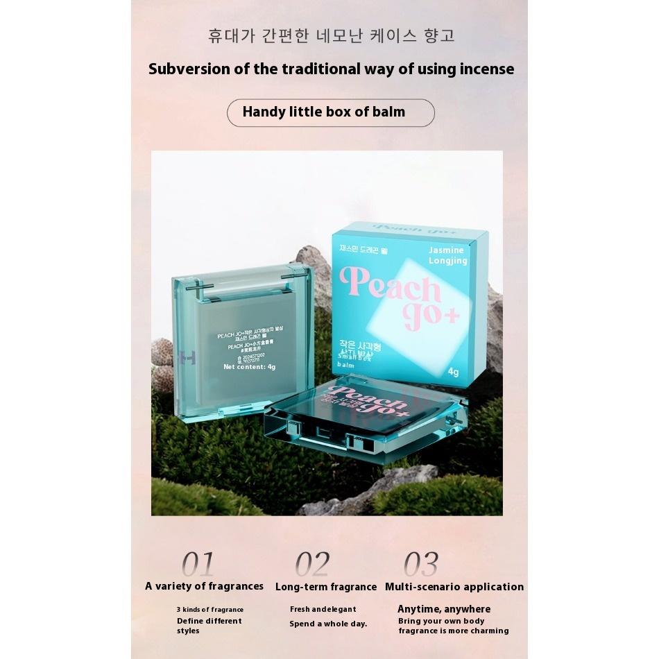 Small Square Box of Solid Balm for Women, Long-lasting Fragrance, Light and Elegant, Portable Application Type Solid Perfume