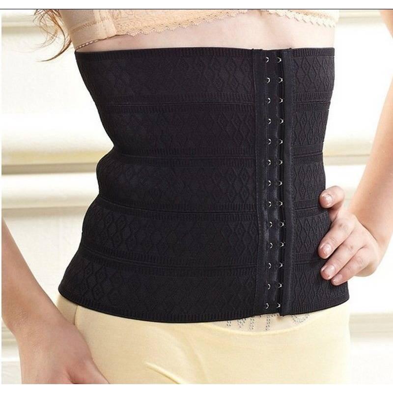 Премиальный корсет-утяжка для талии из резинового волокна, регулируемый, на трех рядах крючков