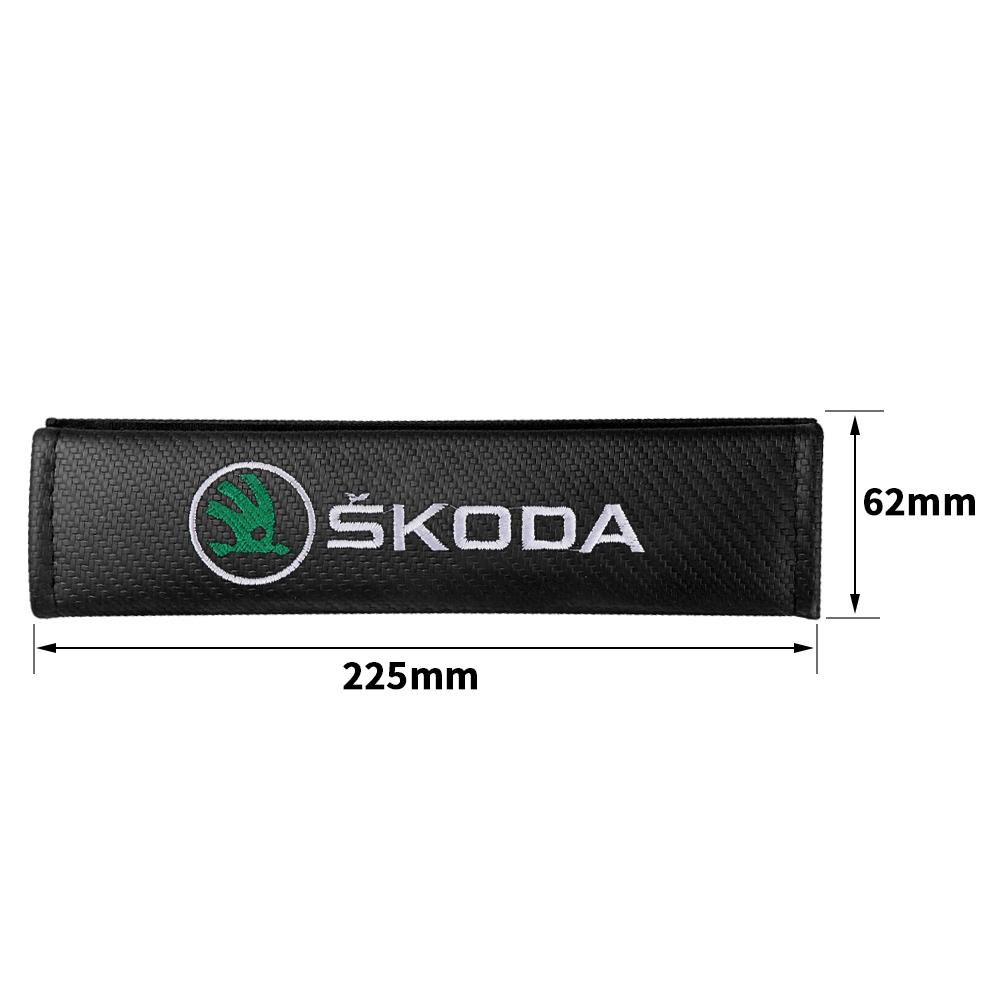 HLLQ9 1/2pcs Car Seat Belt Cushion Strap Shoulder Protector Interior Mat For Skoda Octavia Fabia Rapid VRS Yeti Enyaq Kodiaq Kamiq VII