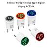 Круглый светодиодный дисплей цифровой вольтметр для переменного тока 230 В с европейской вилкой - несколько цветов
