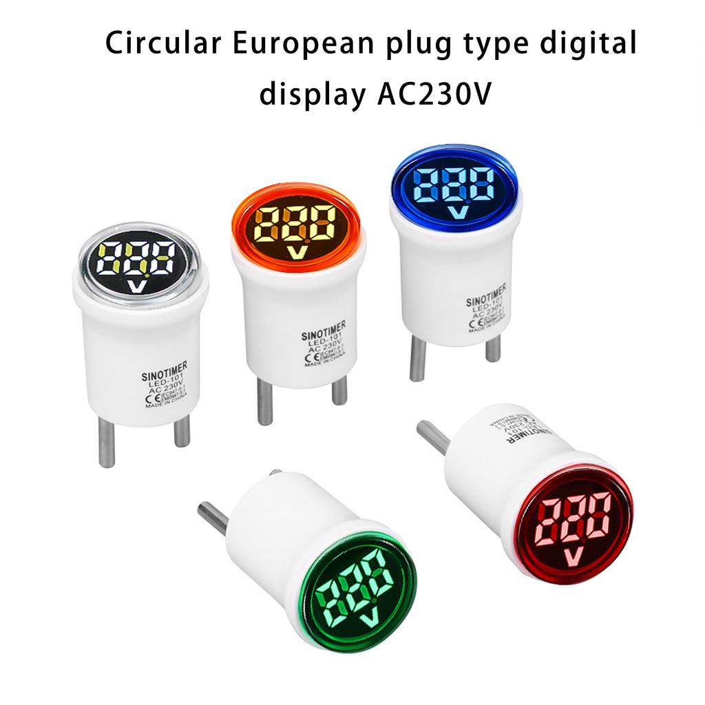 Круглый светодиодный дисплей цифровой вольтметр для переменного тока 230 В с европейской вилкой - несколько цветов