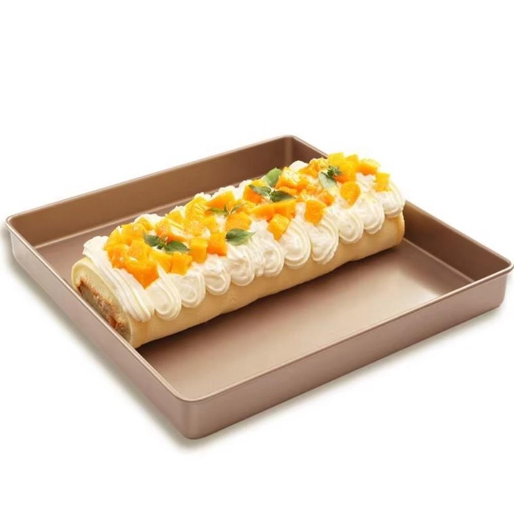 Nonstick Square Baking Pan Champagne Toaster Oven Dishes Cookie Tray Swiss Roll Mold  Bread