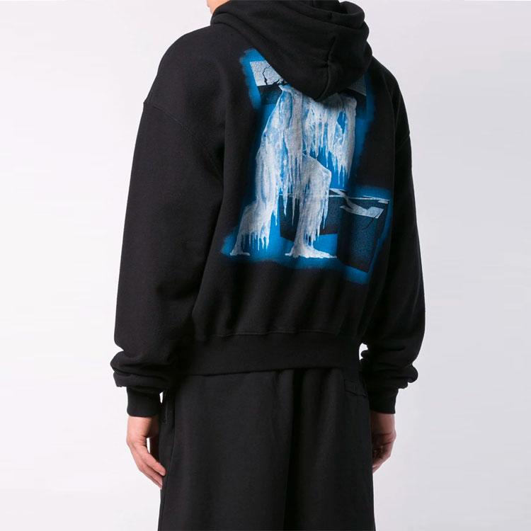 Off-White Ss19 Back Print Loose Hoodie Men Hoodies Black OMBB037R19B970011088