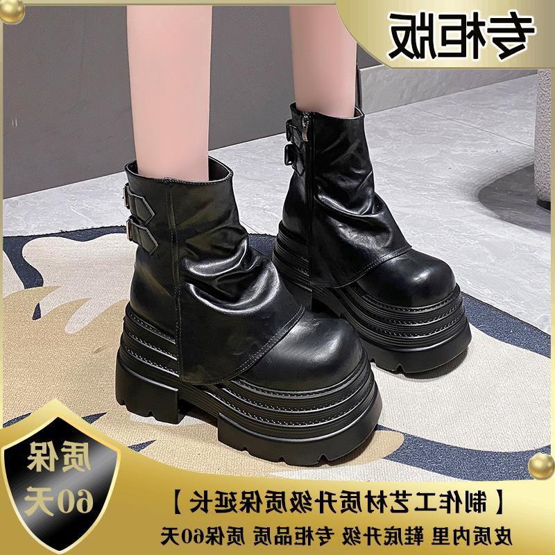 Брюки, увеличивающие рост, короткие сапоги на толстой подошве, ботинки Martin, женские кафтанчики, вельвет в стиле вестерн, маленький мужчина, новая зимняя мода и комфорт