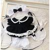 Niannyyhouse 15cm Plush Maid Outfit with Hairband, Dress, Apron, and Shorts - Cotton Doll Clothes (Black)