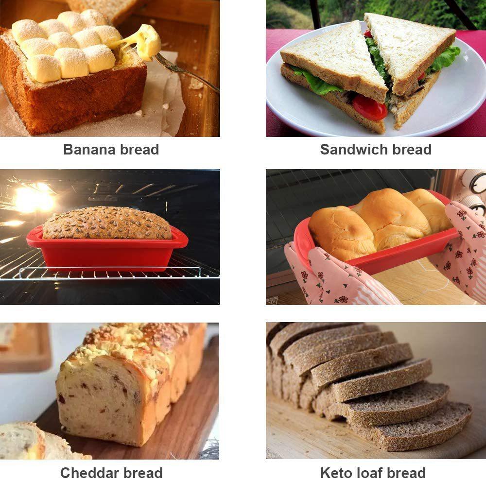 Прямоугольные силиконовые формы для хлеба, тостов, кексов, антипригарные прямоугольные формы для кексов, форма для брауни, инструмент для выпечки хлеба