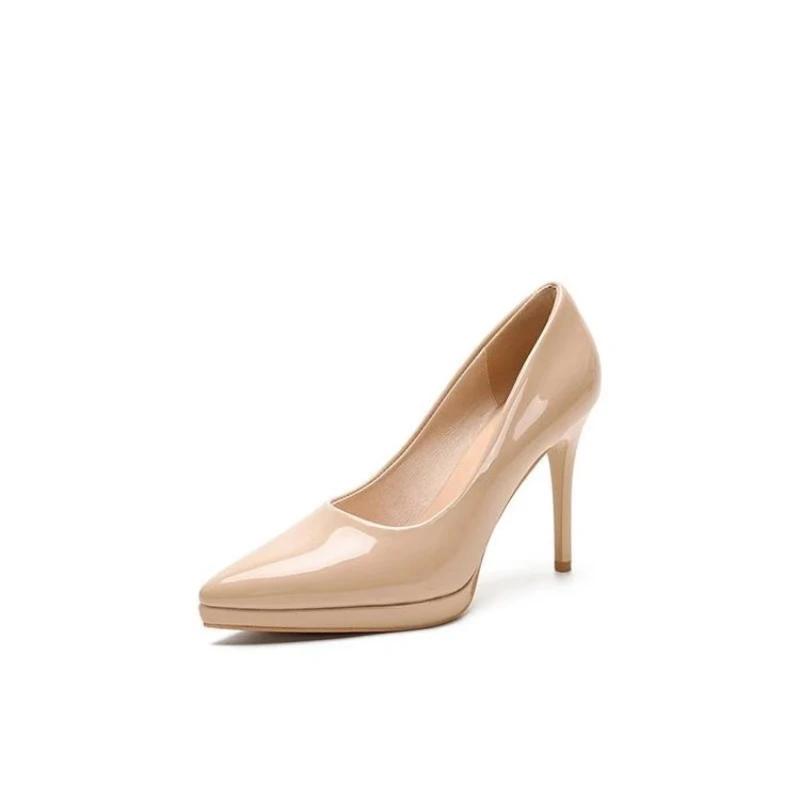 Осенние новые изящные туфли на высоком каблуке для женщин, модные туфли с заостренным носком и мелким носком, высокие каблуки