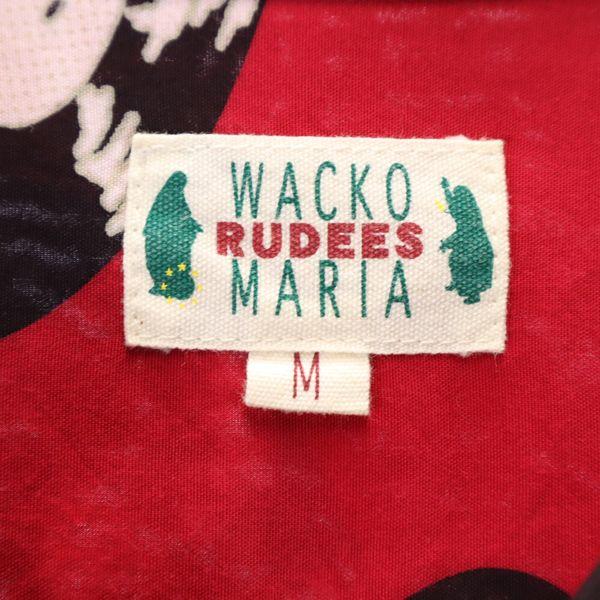 WACKO MARIA Рубашка Алоха из вискозы с коротким рукавом и сплошным узором 'Records', мужская, б/у