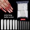 Clear Square Full Cover Press On False Nail Tips Extra Long Nails Straight Shape False Tips UV Gel Manicure Tool