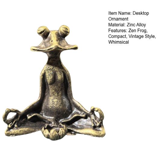 Медитирующая лягушка фигурка сплав мини статуэтка дзен лягушки ретро миниатюрная лягушка настольное украшение для дома офиса гостиной декорация