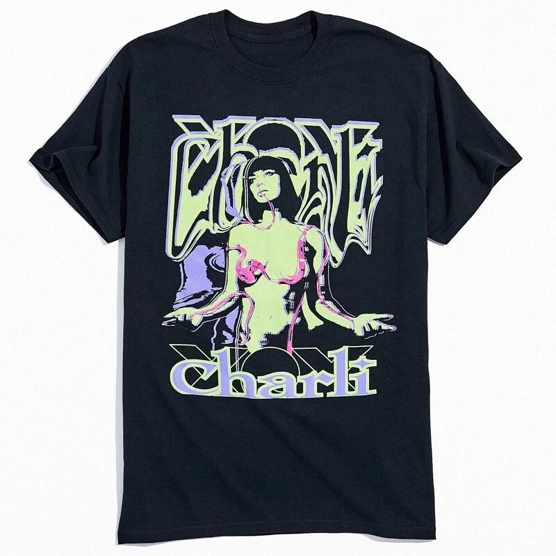 Черная Унисекс Футболка Тяжелый Хлопок Мировое Турне Charli XCX