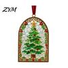 Holiday Seasonal Gift Christmas Sea Glass Sun Catcher, Acrylic Hanging Ornament for Garden Home Decor, Festive Window Wall Decoration Rainbow Maker