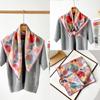 65 * 65 Four Seasons Available New Women'S Small Square Scarf, High Grade Letter Printed Scarf, Professional Scarf, Satin Scarf