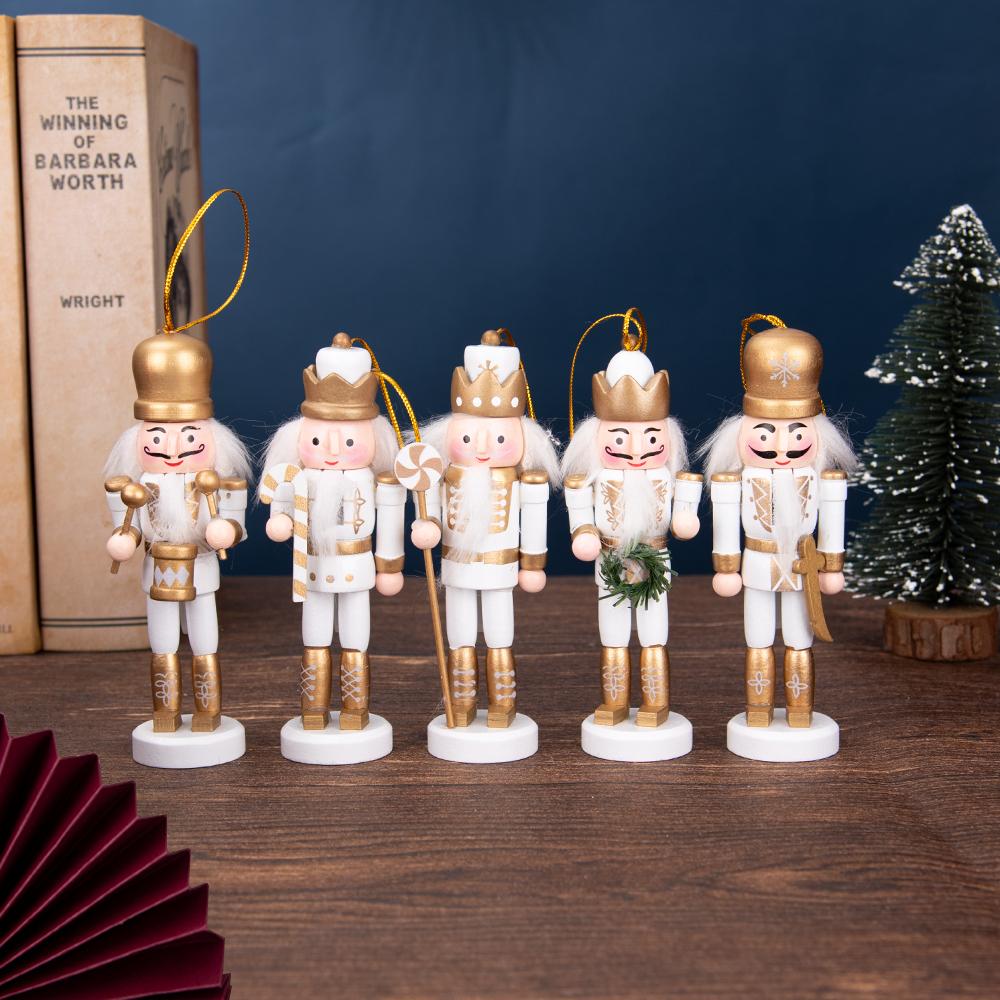 Роскошный набор елочных украшений "Щелкунчик" Белый и Золотой