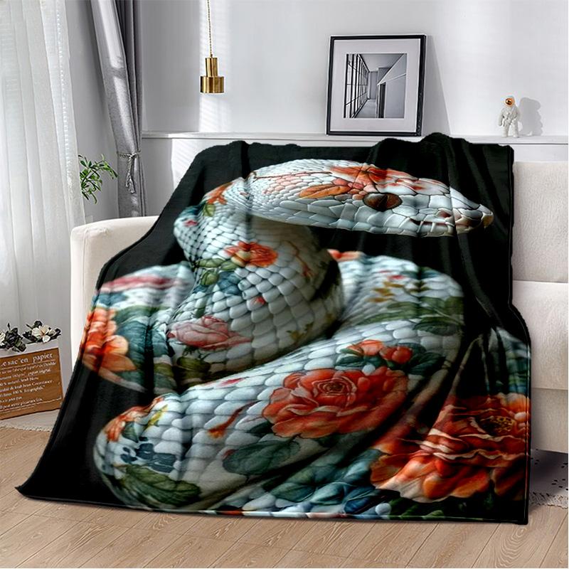 Gothic Snake Serpent Python Viper Blankets Soft Throw Blanket for Home Bedroom Bed Sofa Picnic Travel Office Cover Kids gift