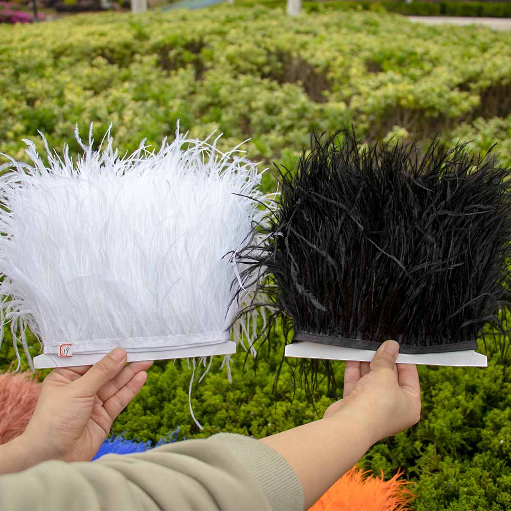 1 метр темно-синей отделки из страусиных перьев 8-10 см натуральное страусиное перо для поделок шитья одежды вечеринки ручной работы DIY лента из перьев