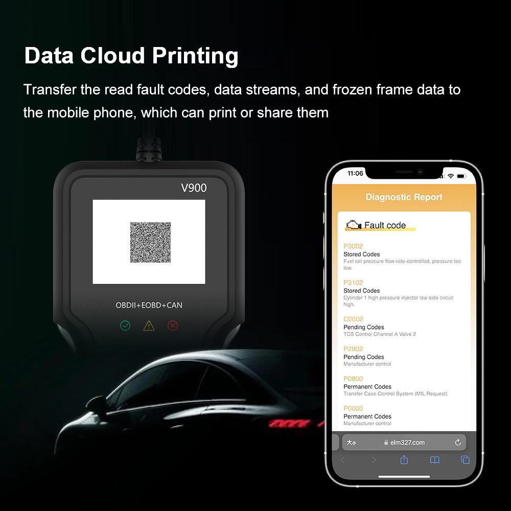 Автомобильный OBD2 сканер кодов ошибок OBD II EOBD Сканер Система двигателя Проверка Коды неисправностей Очистка Диагностический инструмент Автомобильный Тестер аккумулятора Очистка/удаление кода